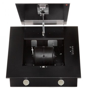 Hota Decorativa Tornado Vertikal 750 (60) LED, 1 motor Turbo, latime 60 cm, 3 viteze, absorbtie 750 m3/ora, filtru anti-grasimi aluminiu 5 straturi, Negru/Inox. Poza 2