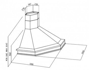 Hota de colt RUSTIC CORNER CHIMNEY CHR118 Pyramis 100224125. Poza 3