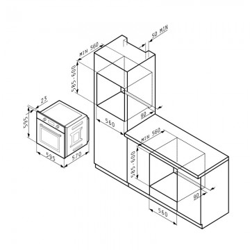 Poza Cuptor electric incorporabil Pyramis 731065 PKLED Inox 034067601