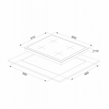 Poza Plita bucatarie gaz incorporabila Pyramis 5335.01 Black Glass  2023000111