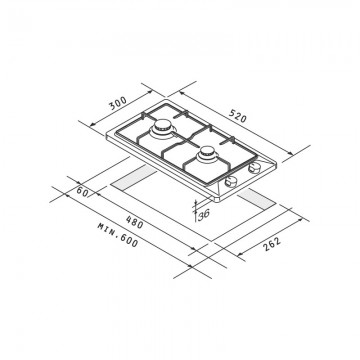 Poza Plita gaz domino Pyramis 30PG 630, 202100253