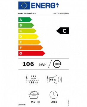 Poza Uscator de rufe semiprofesional Beko AWZB 9HPS/PRO, 9 kg, wi-fi, pompa de caldura, 859991731930
